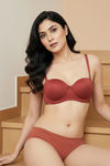 Zivame Padded Regular Wired 3/4th Coverage Strapless Bra - Burnt Brick — thumbnail 5